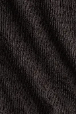 Pantalon en maille côtelée - Marron foncé — photo 3