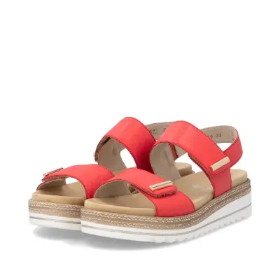 Sandales Remonte D0Q59-33 Rouges - Velcro Grande Pointure Femme — photo 5