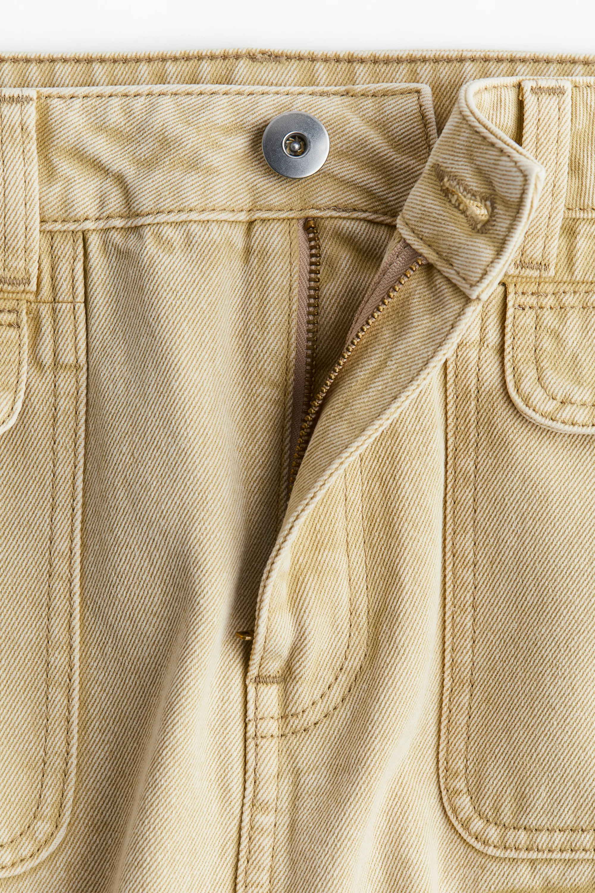 Jupe cargo maxi en denim - Beige