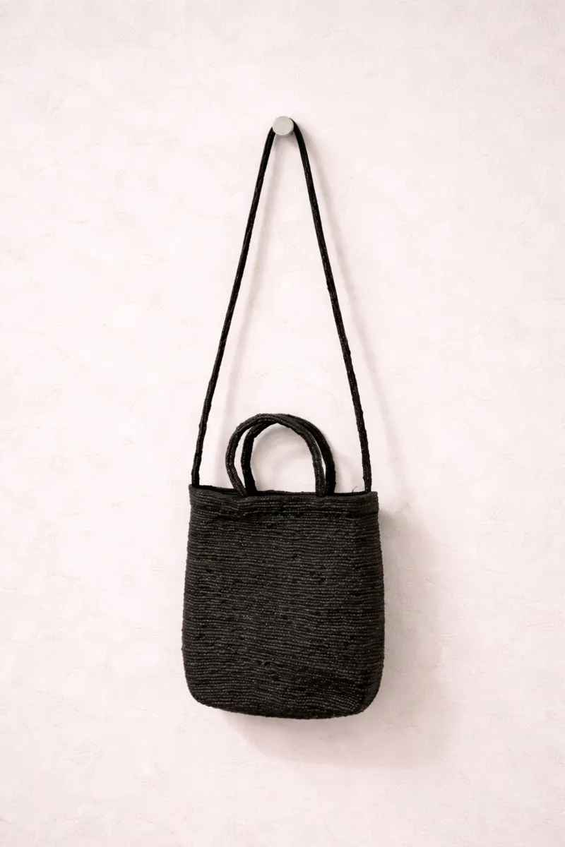 Petit Tote Bag en Raphia Caviar