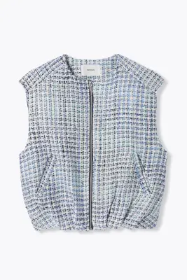 Blouson tweedé sans manches — photo 1