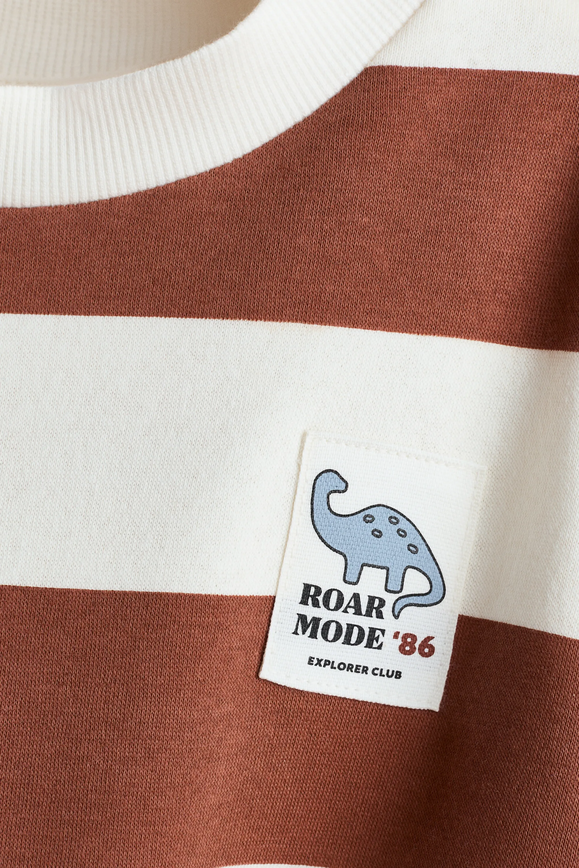 Sweat imprimé - Crème/rayures marron