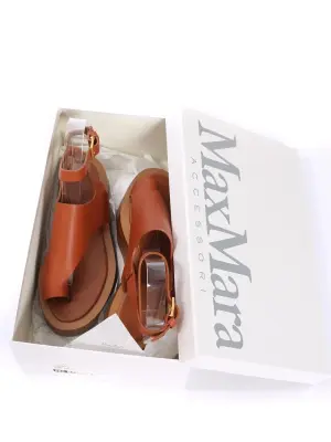 Sandales à plateforme bois en cuir camel boucles cheville Prix boutique 600€ Taille 37 — photo 3