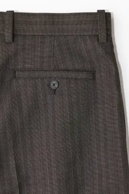 Pantalon chic Loose Fit - Marron/rayé — photo 4
