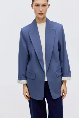 Blazer sans fermeture - Bleu pigeon — photo 2