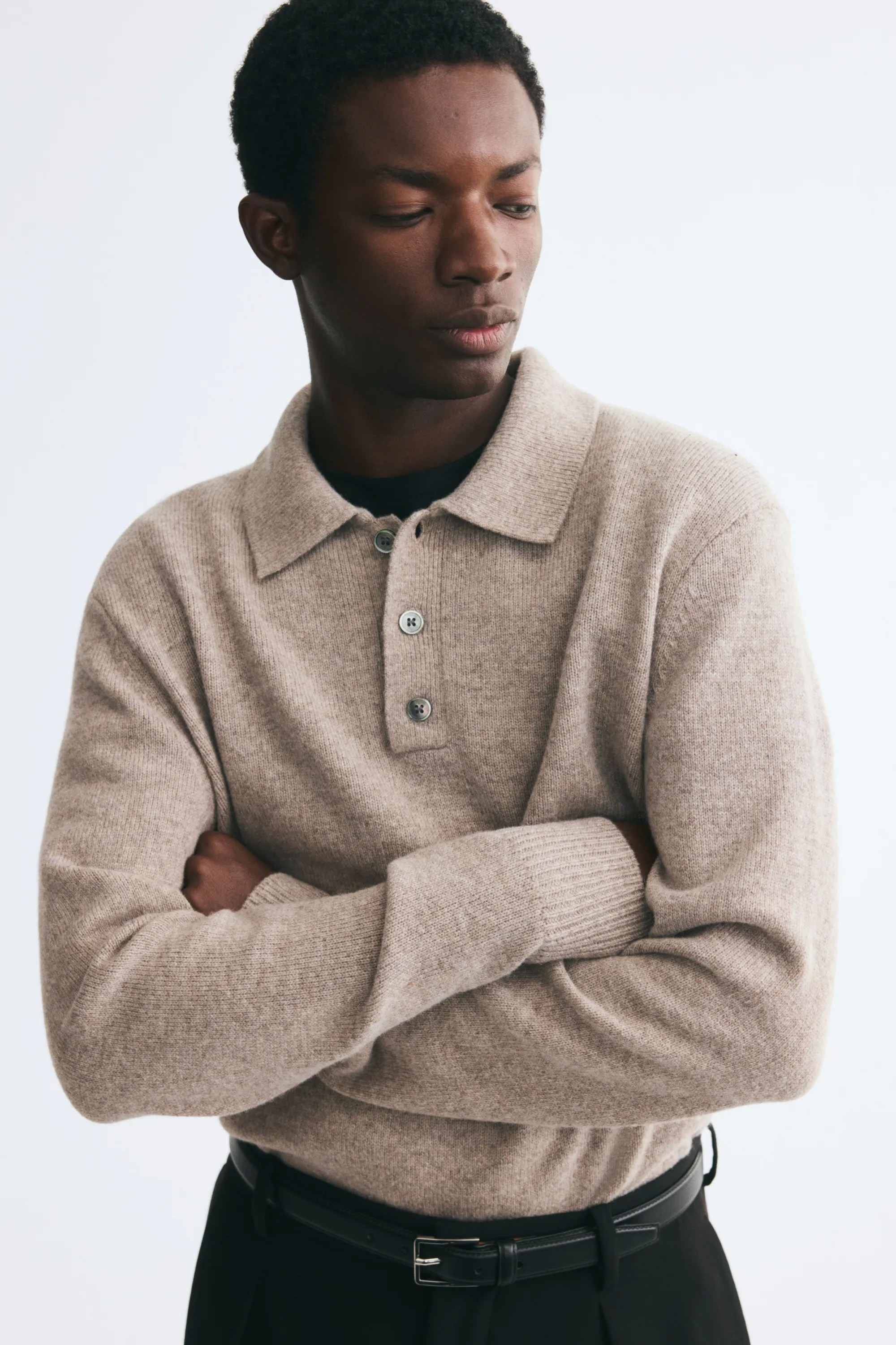 Polo Regular Fit en maille - Beige