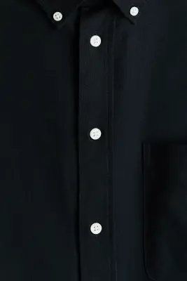 Chemise Oxford Relaxed Fit avec manches courtes - Noir — photo 5