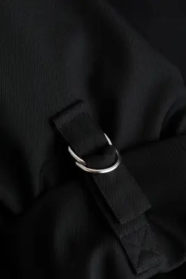 Veste oversize avec base à effet boule - Noir — photo 3