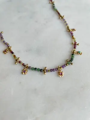Nouveau ! ROOM SERVICE JEWELRY Collier Lucky Amethyste Grenat — photo 3
