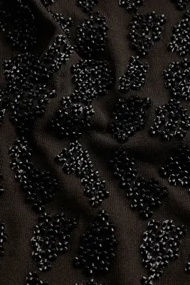 Jupe ornée de perles fantaisie - Marron foncé — photo 1