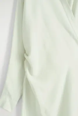 ROBE-CHEMISE MIDI PORTEFEUILLE - VERT CLAIR — photo 2