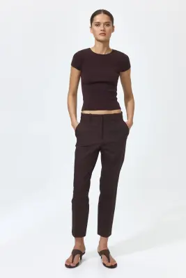 Pantalon cigarette - Marron foncé — photo 2