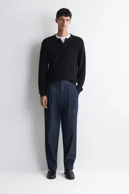 PULL HENLEY EN MAILLE DE COTON - NOIR — photo 1