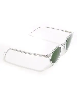 Lunettes de soleil HERI monture biseau crystal verres minéraux verts NEUVES Prix boutique 350€ — photo 3