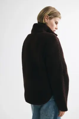 Veste en tissu Teddy bear - Marron foncé — photo 3