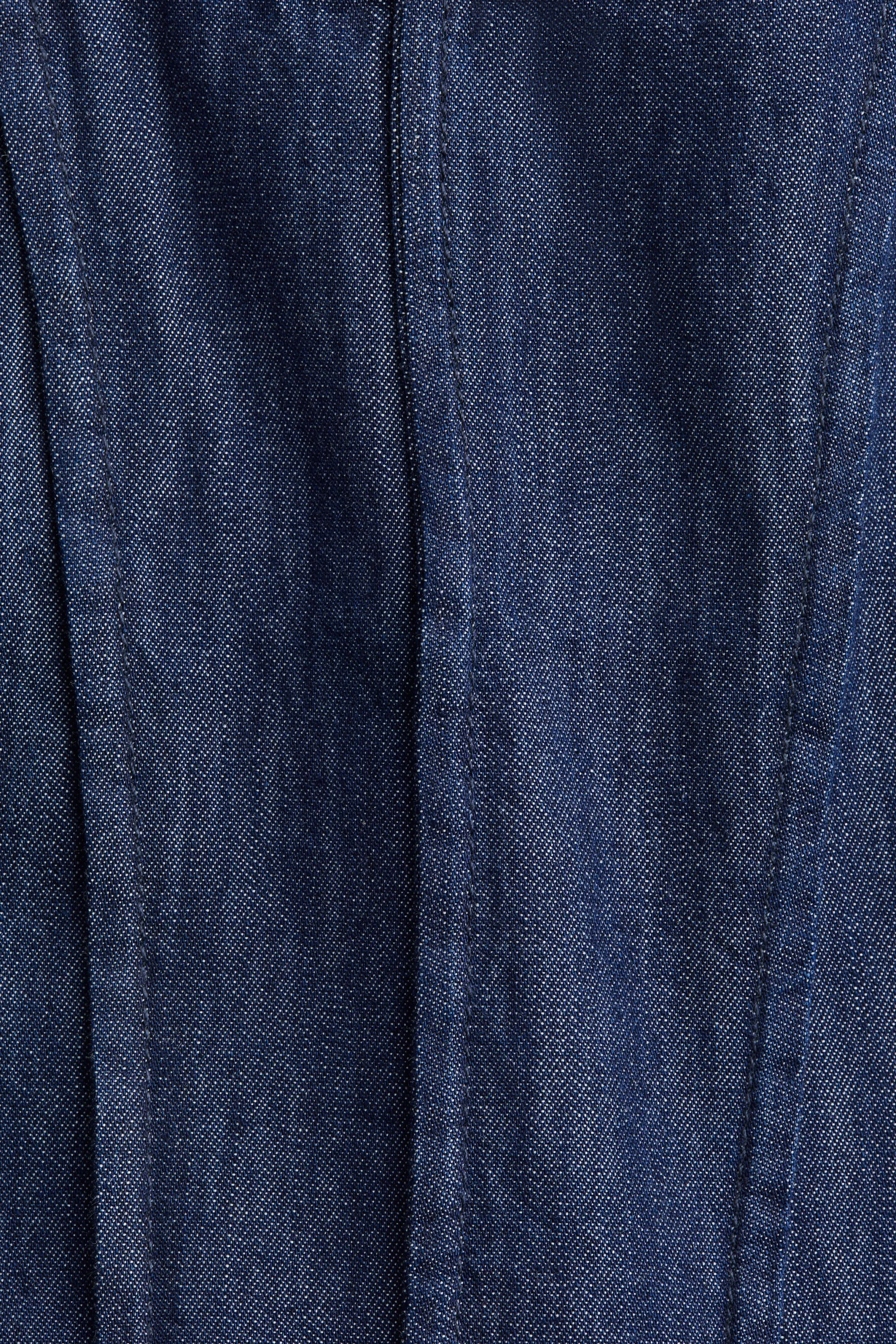 Blouse péplum en denim - Bleu denim foncé