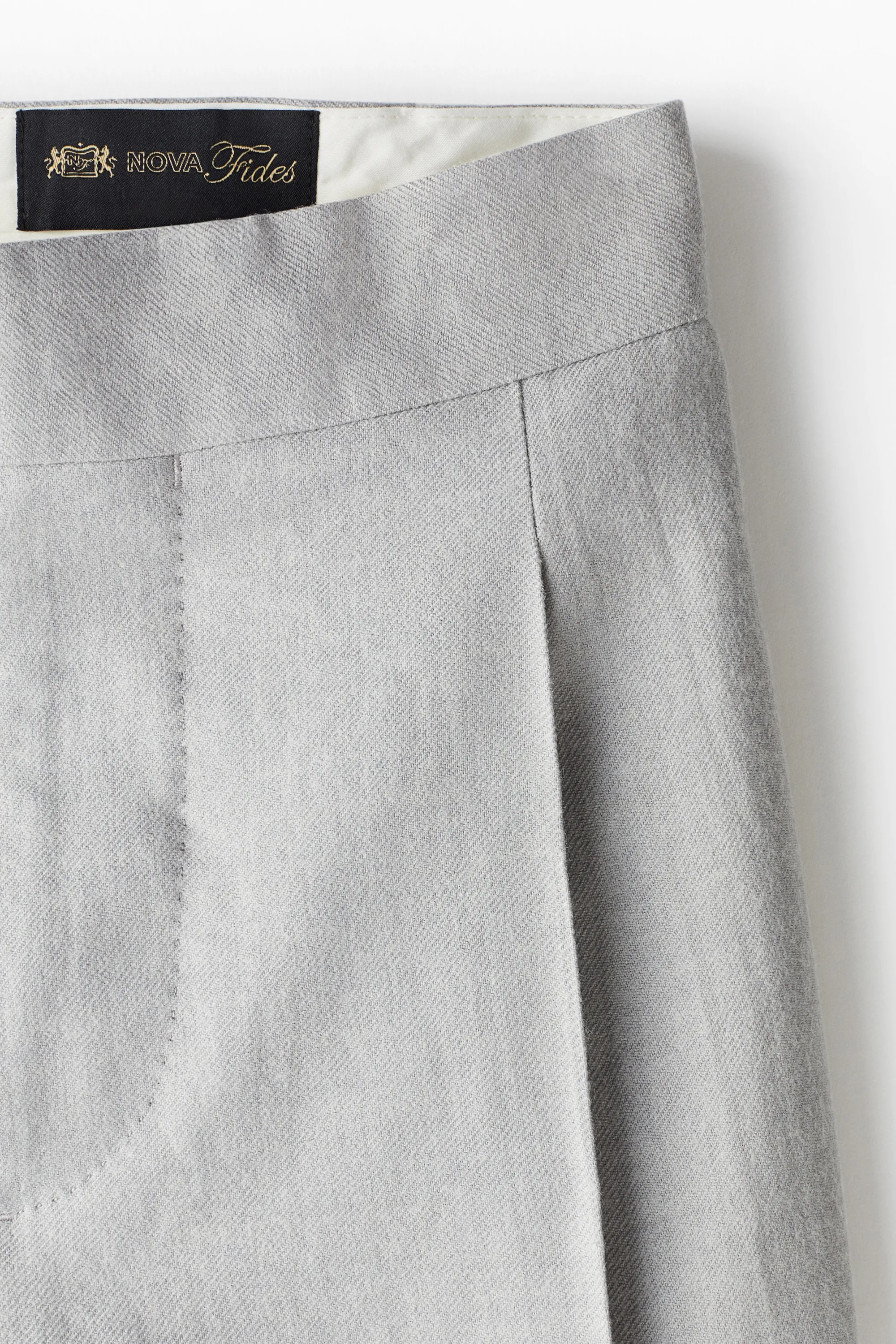Pantalon Regular Fit en laine mélangée - Gris