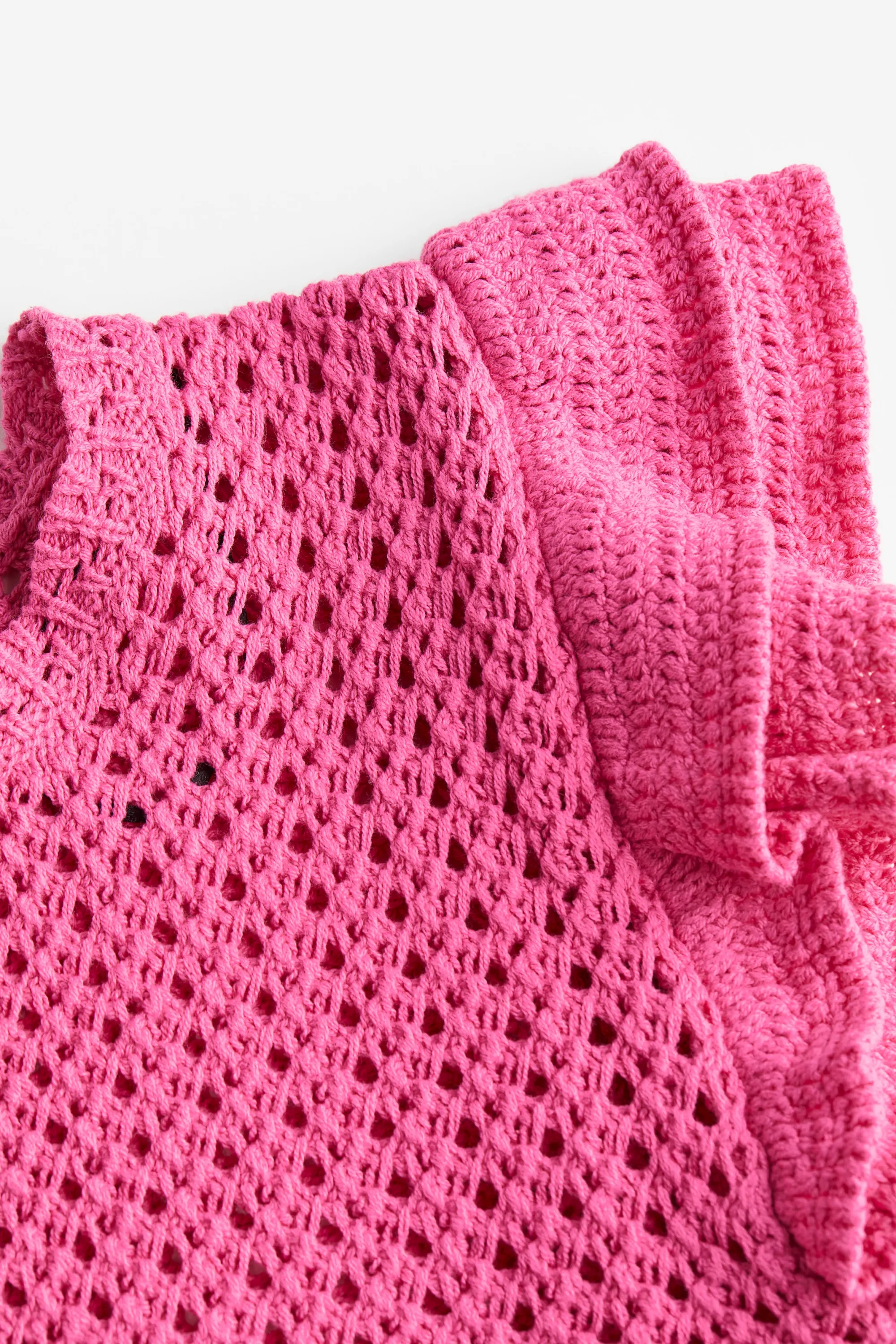 Top en maille pointelle - Rose cerise