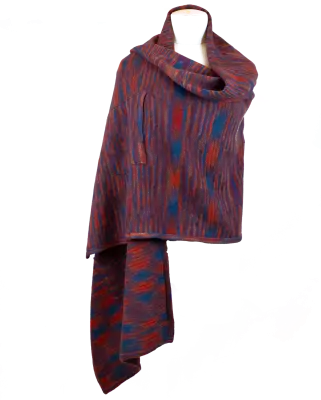Cape tricotée multicolore en laine — photo 3