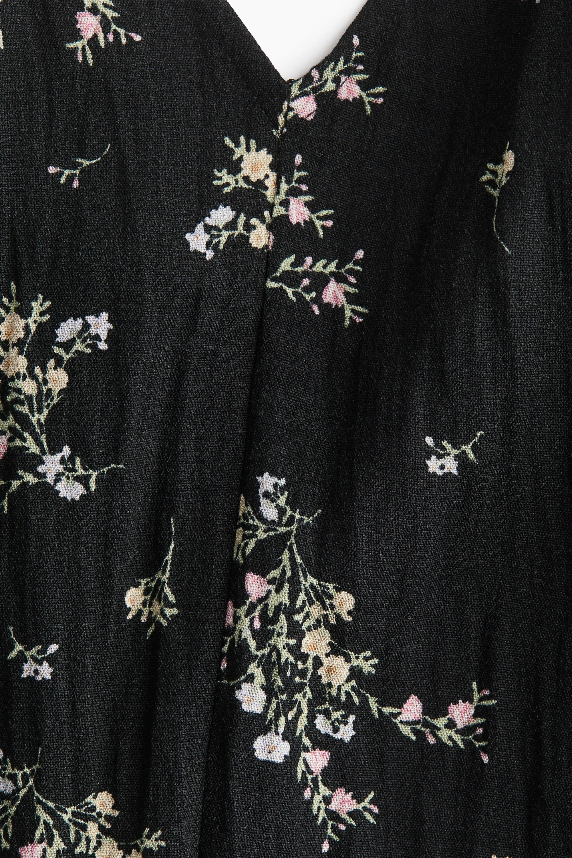 Open-back strappy dress - Noir/fleuri