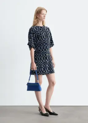 Robe courte à sequins - Bleu foncé/Argenté — photo 3