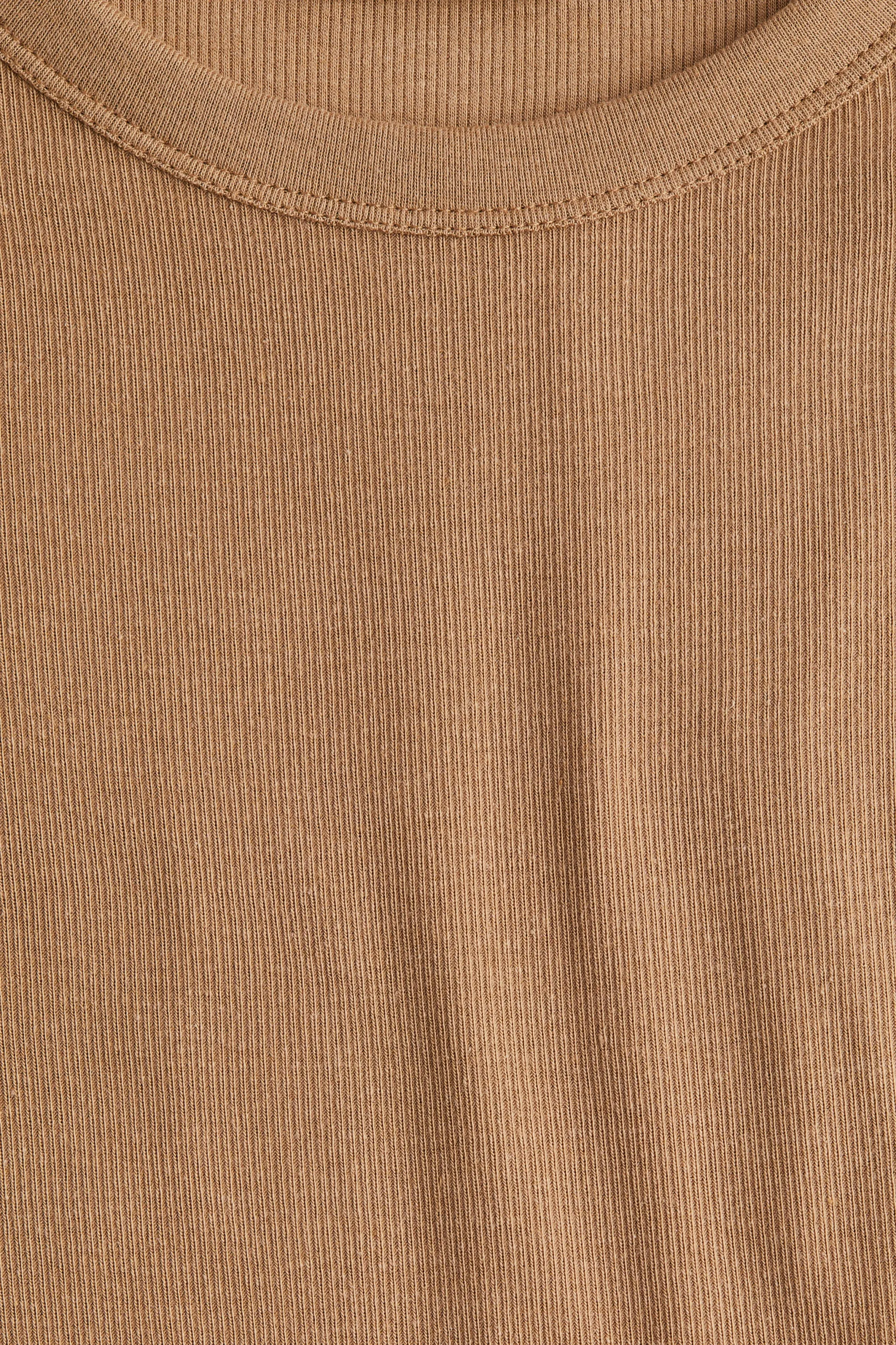 Top côtelé - Beige foncé