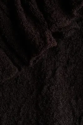 Textured-knit frill-trimmed top - Marron foncé — photo 2