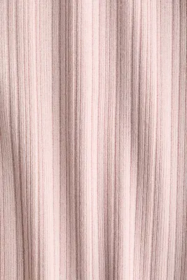 Pantalon évasé en maille côtelée - Rose clair — photo 4