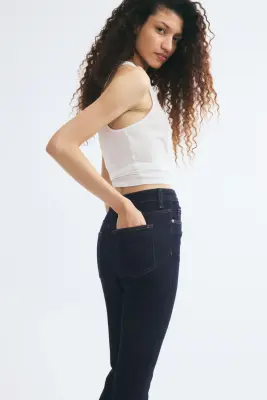 Skinny High Waist Jeans - Bleu denim foncé — photo 2