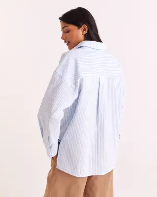 Chemise Hector rayures bleu ciel — photo 4
