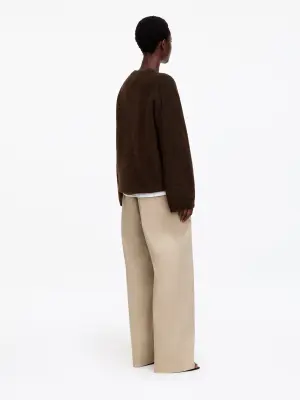 Pull en mélange de laine et d'alpaga - Marron foncé — photo 1