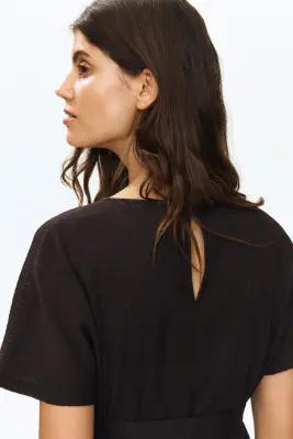 MAMA Combi-pantalon avec ceinture à nouer - Marron foncé — photo 4