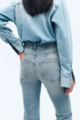 Flared High Jeans - Bleu denim clair — photo 3