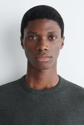 T-SHIRT SLIM EN COTON CÔTELÉ - CHARBON — photo 2