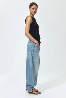 Barrel High Waist Ankle Jeans - Bleu denim clair — photo 2