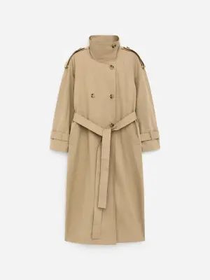 Trench-coat avec écharpe - Beige — photo 1