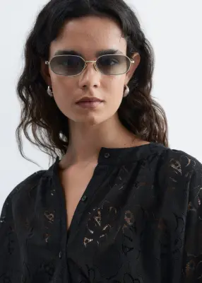 Blouse en dentelle - Noir — photo 4