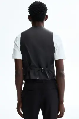 Gilet de costume Slim Fit - Noir — photo 3