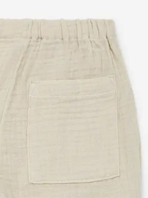 Pantalon en mousseline de coton - Beige — photo 2