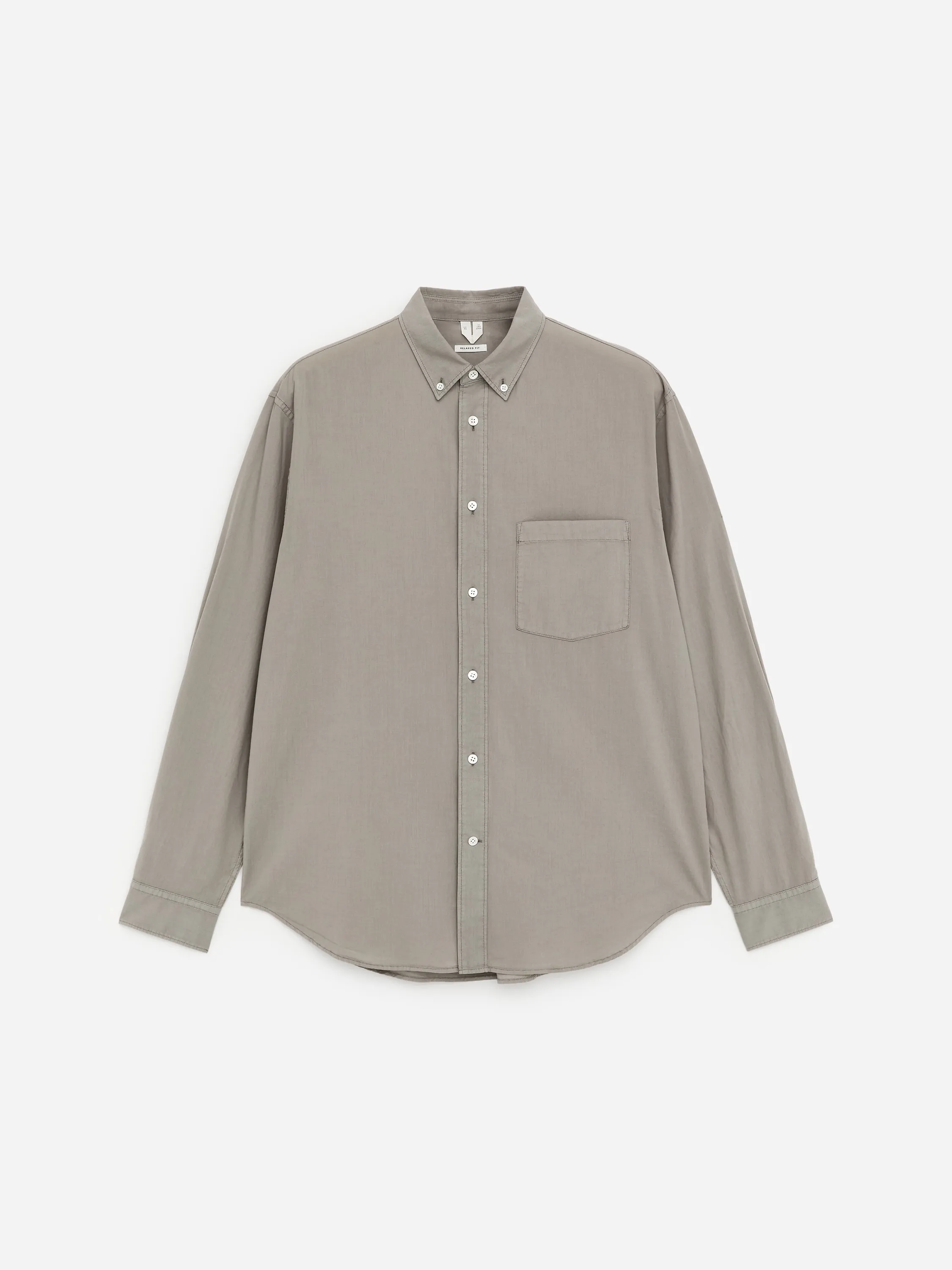Chemise en popeline décontractée - gris