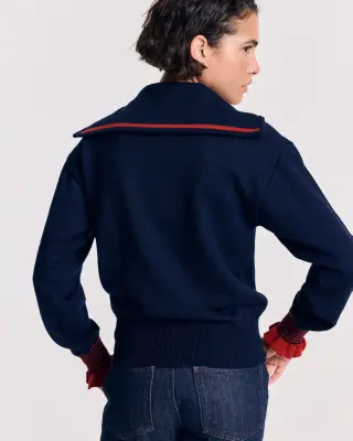 Pull Lila marine et rouille — photo 5