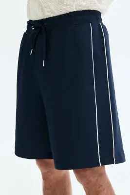 Short Relaxed Fit - Bleu foncé/blanc — photo 4