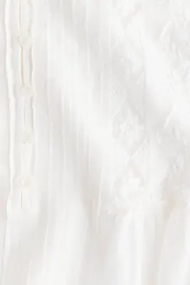 Blouse à manches ballon avec dentelle - Blanc — photo 4