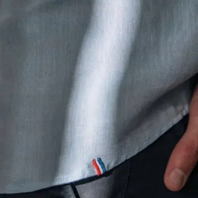 Chemise lin coton bleu clair Paulin — photo 4