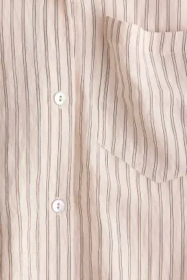 Chemise oversize - Beige clair/rayé — photo 4