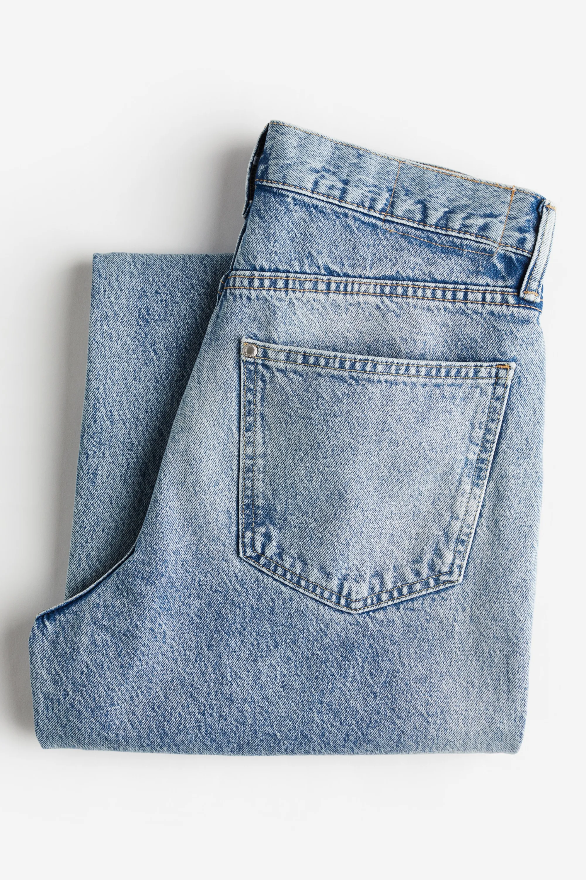 Straight Relaxed High Jeans - Bleu denim clair