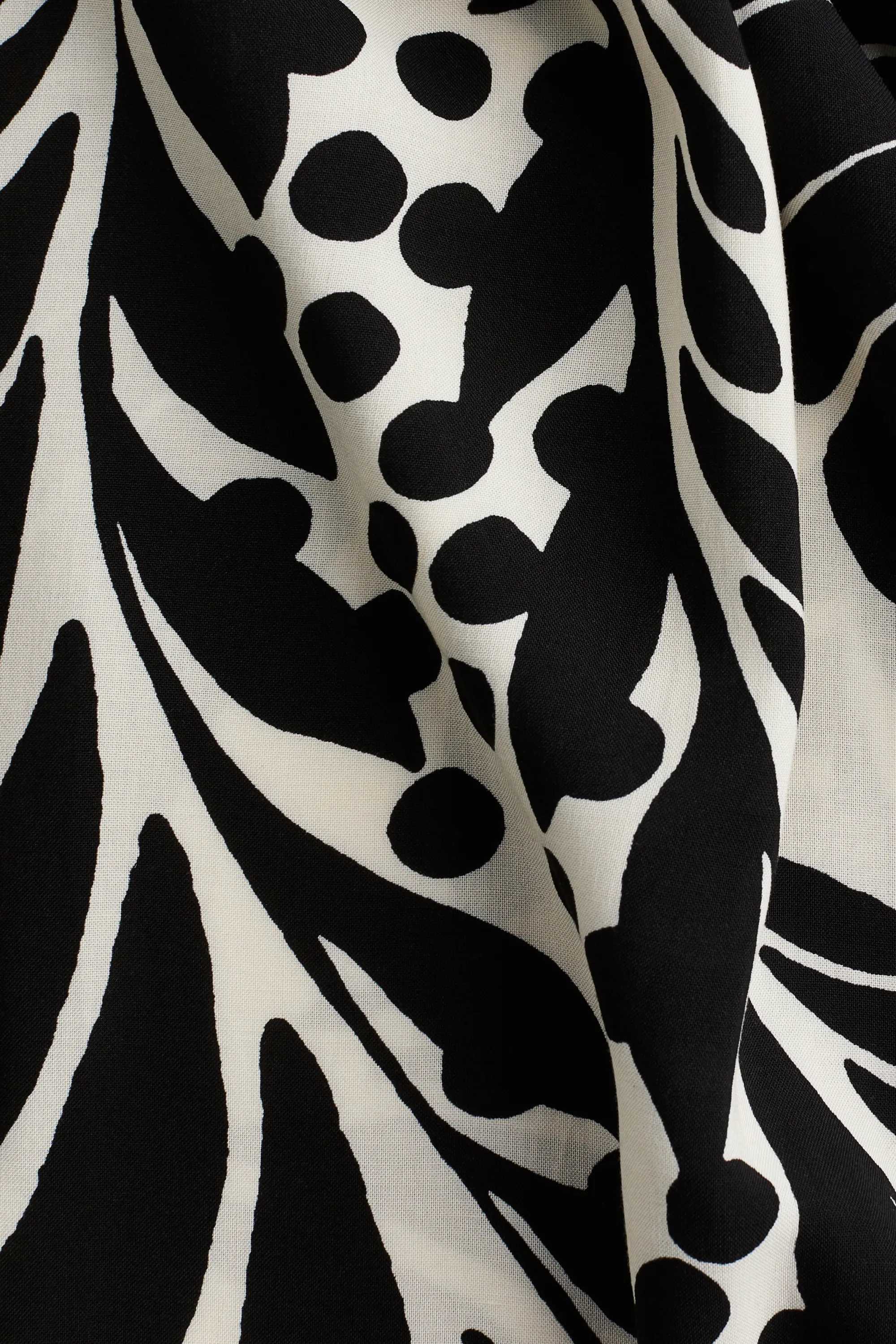 Robe tunique en viscose - Blanc/motif noir