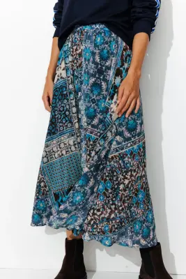 Jupe midi en voile imprimé — photo 3