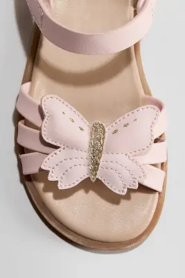 Sandales avec application - Rose clair/papillon — photo 2