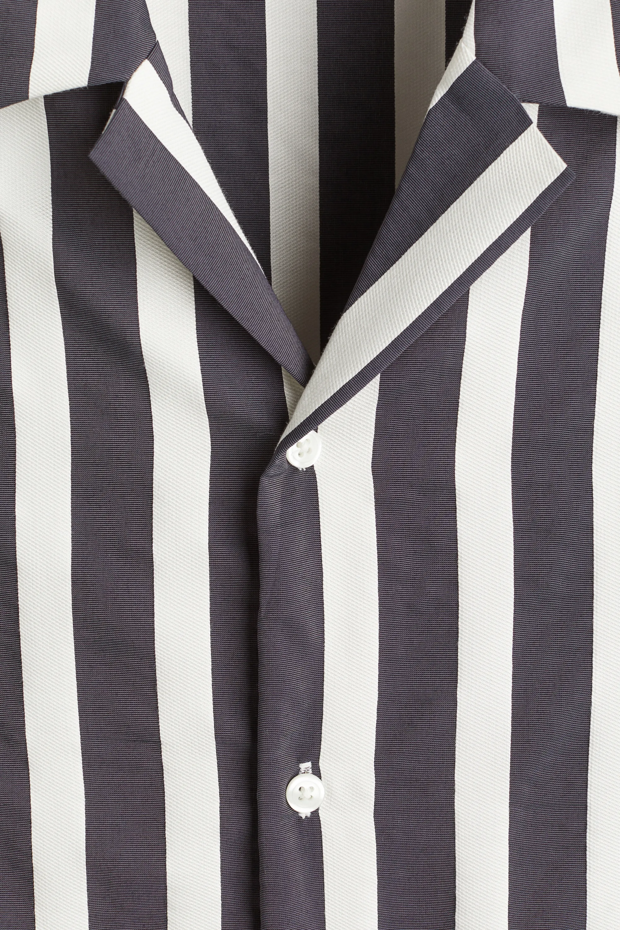 Chemise Regular Fit avec col cubain - Blanc/rayures grises